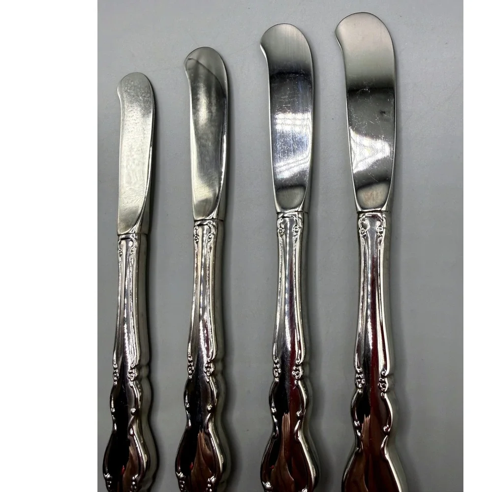 Set of 6 Silverplate Butter Spreaders International Stainless Gigi? Unmarked